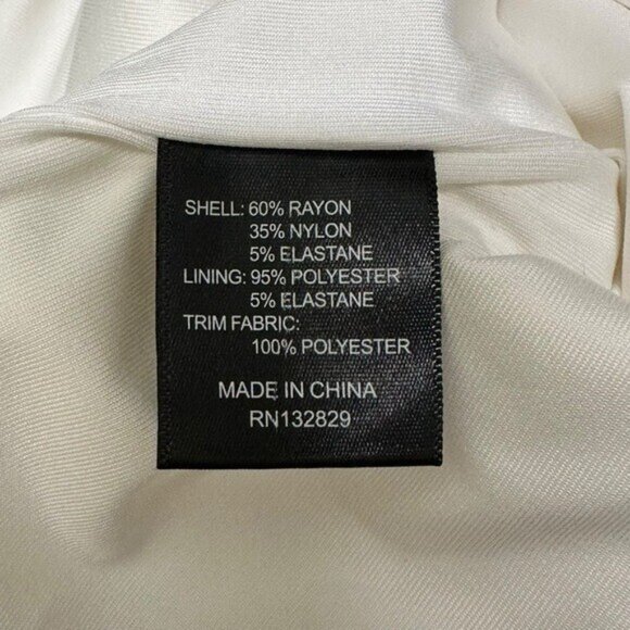 Revolve NBD S Blaine Bodysuit Bridal Bachelorette White Organza Sleeve Sheer - Picture 5 of 7